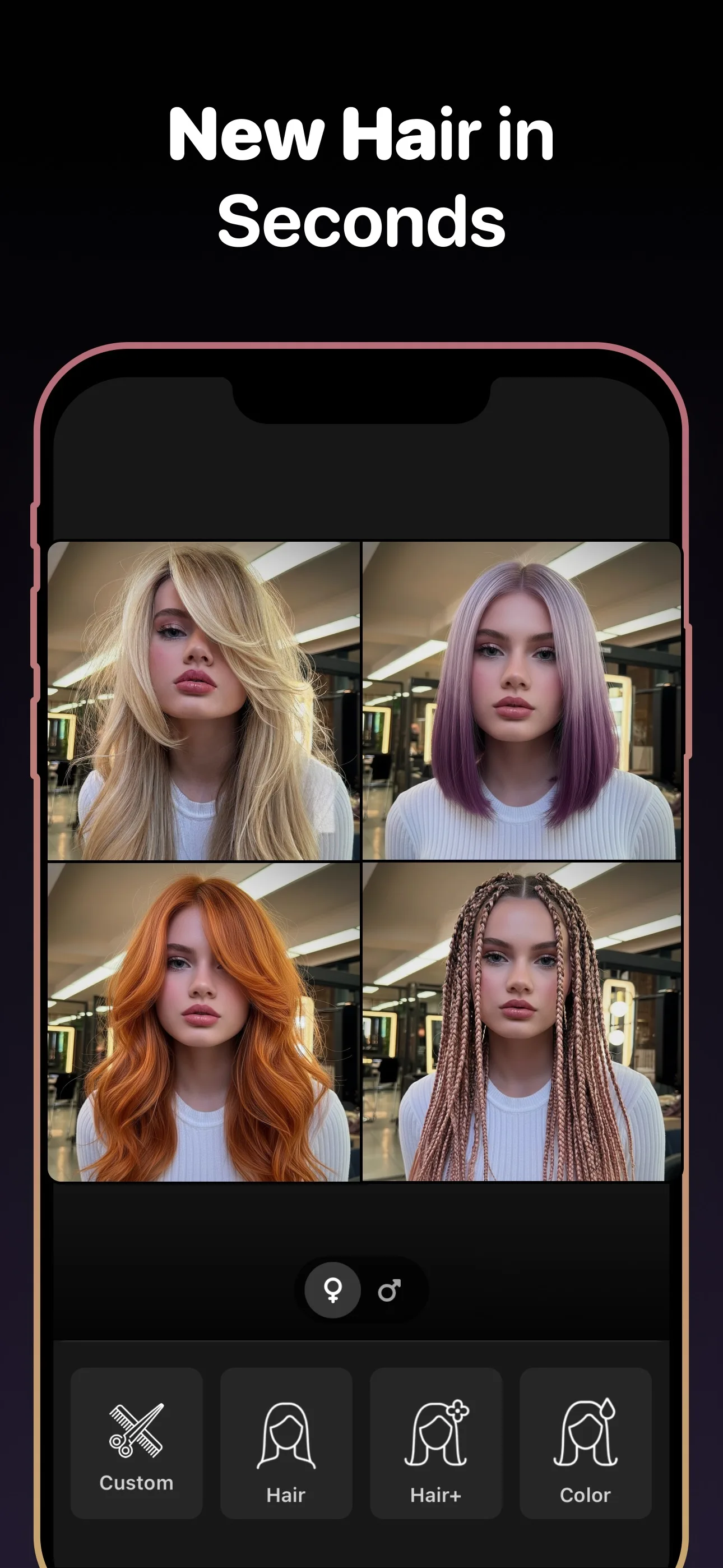 Hairstyle AI app — try new hairstyles on your photo